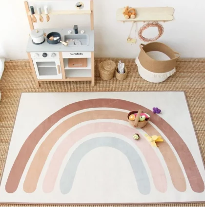 Nordic Style Rainbow Carpet CreepIng Pad Mat Rugs